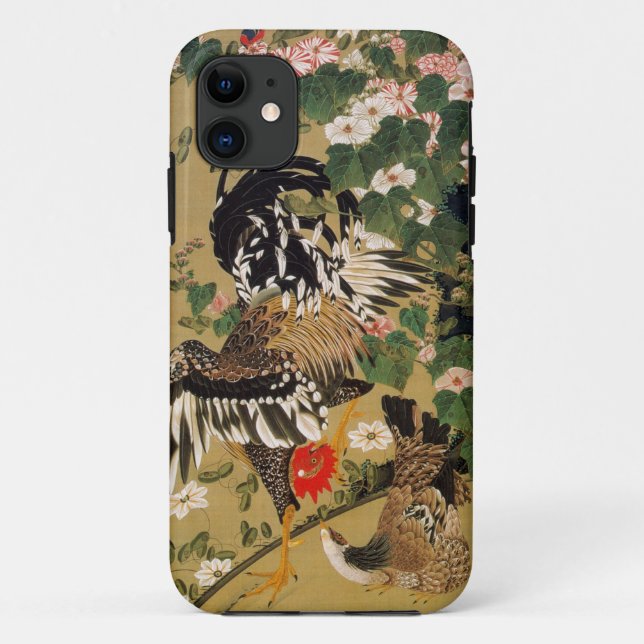 COQUES Case-Mate iPhone 動植綵絵(10)芙蓉双鶏図, 伊藤若冲 (Dos)