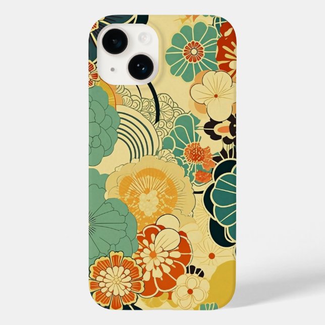 COQUES Case-Mate iPhone 日本の伝統的なヴィンテージデザインを使用したアート作品　花 (Verso)
