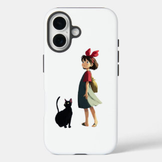 COQUES iPhone 16  소녀와 고양이 핸드폰 