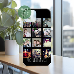 Coque Pour iPhone 14 Plus 12 Photo Instagram Collage avec Arrière - plan noi