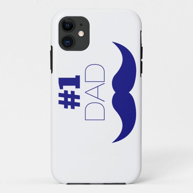 Coques Case-Mate iPhone #1 Papa Blue Mustache (Dos)