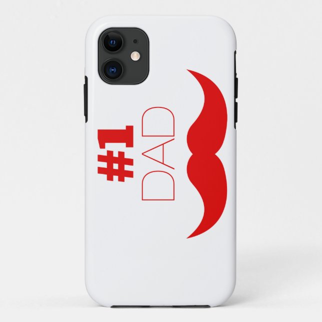 Coques Case-Mate iPhone #1 Papa Moustache Rouge - Numéro Un (Dos)