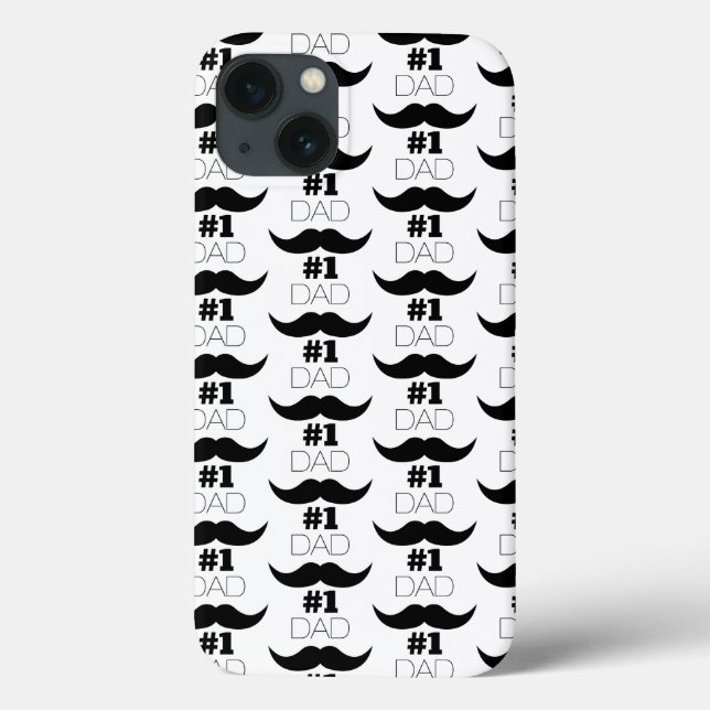 Coques Case-Mate iPhone #1 Papa Mustache noire et blanche - Numéro un (Verso)