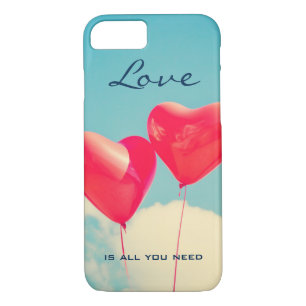 Coque Case-Mate Pour iPhone 2 Ballons en forme de coeur rouge brillant flottan