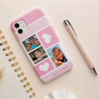 3 photo collage amour maman coeur moderne rose