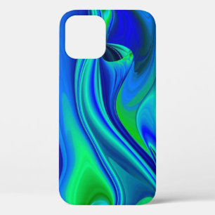 Case-Mate iPhone Case 3D Abstrait en bleu vert violet