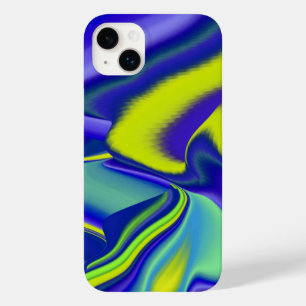 Coque Pour iPhone 14 Plus 3D Abstrait en bleu vert violet