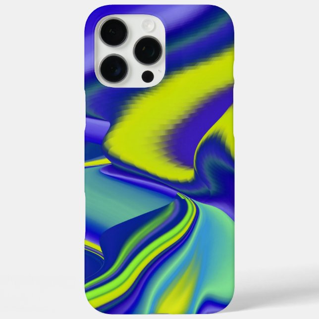 Coques Case-Mate iPhone 3D Abstrait en bleu vert violet (Verso)