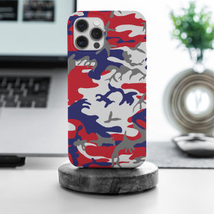 Coque iPhone 15 Pro Max 4 juillet, Jour de l'Indépendance, Gris Camouflage