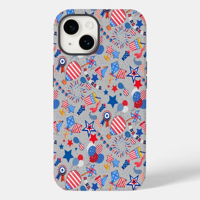 Coques Case-Mate iPhone 4 juillet Motif 04x4 LGrey BG (Verso)