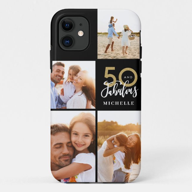 Coques Case-Mate iPhone 50 et fabuleux or noir photo anniversaire (Dos)