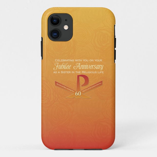 Coques Case-Mate iPhone 60e anniversaire de jubilé Nun Pax Cross, Orange (Dos)