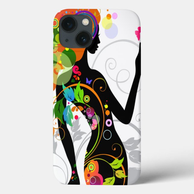 Coques Case-Mate iPhone 60s Hippie Fleur fille Silhouette (Verso)