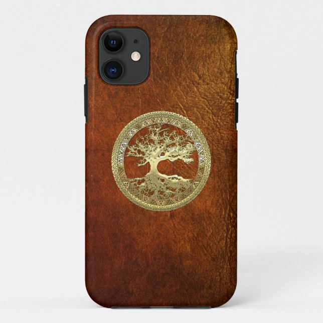 Coques Case-Mate iPhone [68] Golden Celtic Tree of Life (Dos)