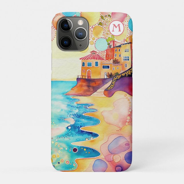 Coques Case-Mate iPhone *~* 7 Aquarelle Mer Plage Sable Parapluie (Dos)
