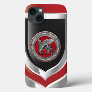 Case-Mate iPhone Case [800] Lion ailé assyrien : Argent et Lamassu noir