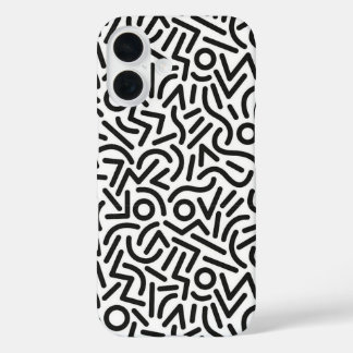 Coques iPhone 16 80s Graffiti Memphis Style Abstract Pattern Case