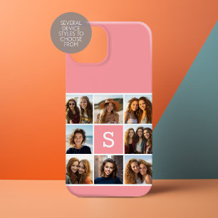 Coque Pour iPhone 15 8 Photo Instagram Collage Monogramme personnalisé