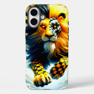 Coques iPhone 16 Plus à damiers Lion