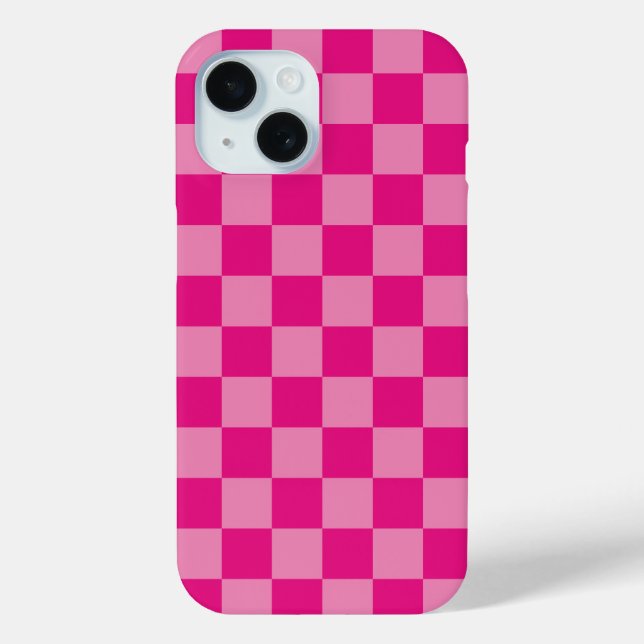 Coques Case-Mate iPhone À damiers rose (Verso)