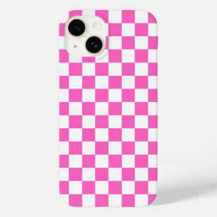 Coque Pour iPhone 14 À damiers rose et blanc classique iPhone / iPad ca
