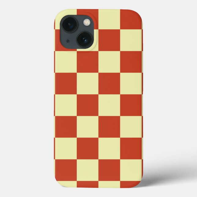 Coques Case-Mate iPhone À damiers rouge et crème (Verso)