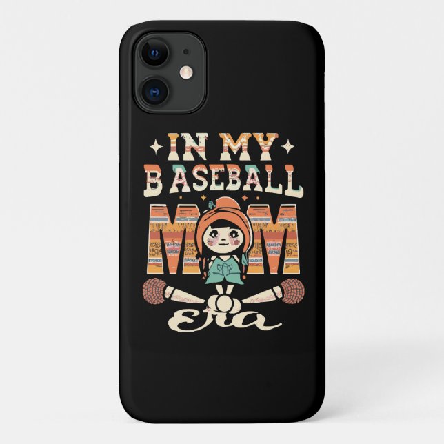 Coques Case-Mate iPhone À l'ère de ma mère de baseball (Dos)