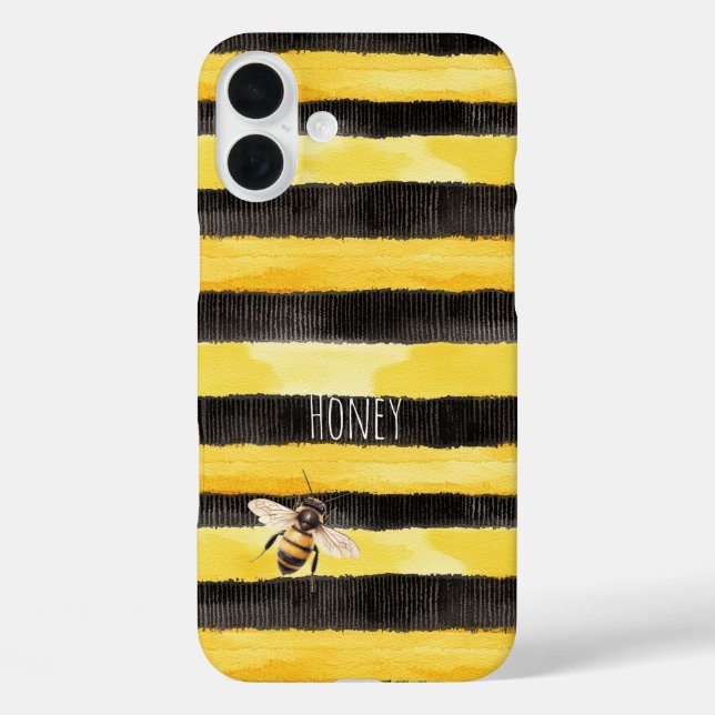 Coques Case-Mate iPhone Abeille de miel Noir Jaune (Verso)