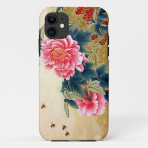 Coque Case-Mate Pour iPhone Abeille fraîche de fleur de rose d'aquarelle de