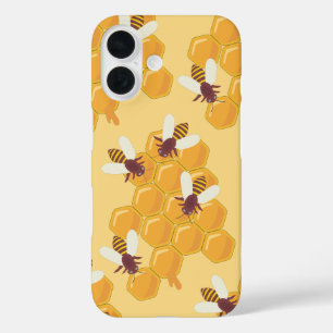 Coques iPhone 16 Abeilles de miel et conception de peigne de miel