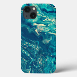 Case-Mate iPhone Case Abréviation acrylique bleue et Marbre blanc