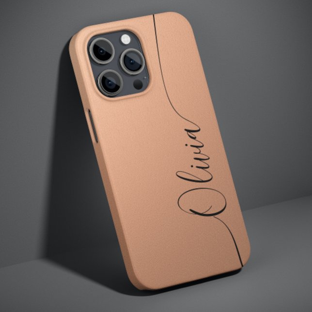 Coques Case-Mate iPhone Abricot Élégant Calligraphie Script Nom (Créateur téléchargé)