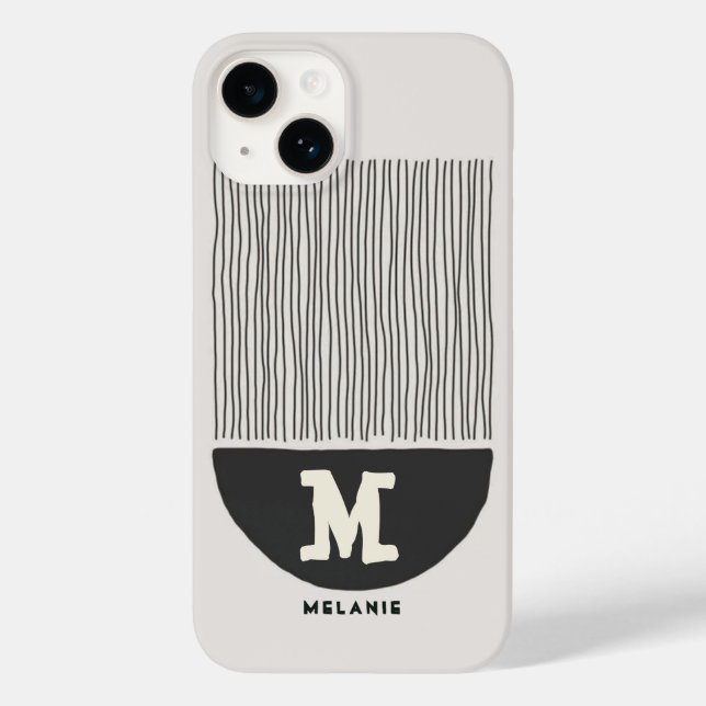 Coques Case-Mate iPhone Abstract art aesthetic boho minimal Monogram (Verso)
