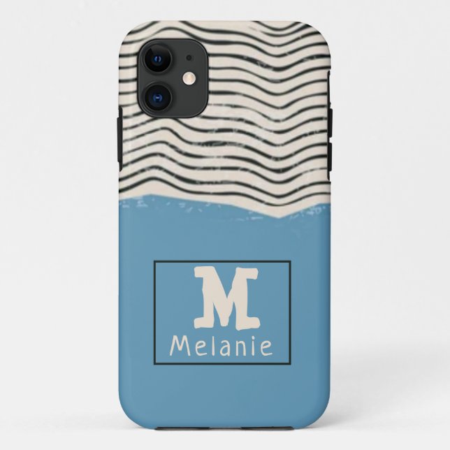 Coques Case-Mate iPhone Abstract minimalist artistic lines Monogram (Dos)