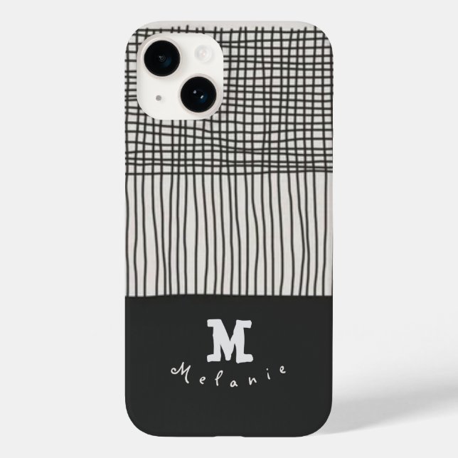 Coques Case-Mate iPhone Abstract modern art minimal Monogram retro (Verso)
