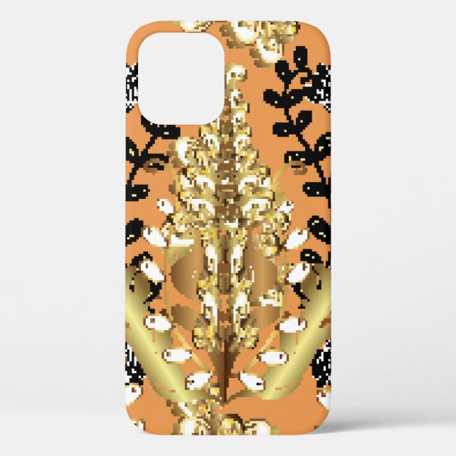 Coques Case-Mate iPhone abstract pattern on orange yellow background with  (Verso)