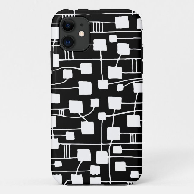 Coques Case-Mate iPhone Abstrait 111211 - Blanc sur noir (Dos)