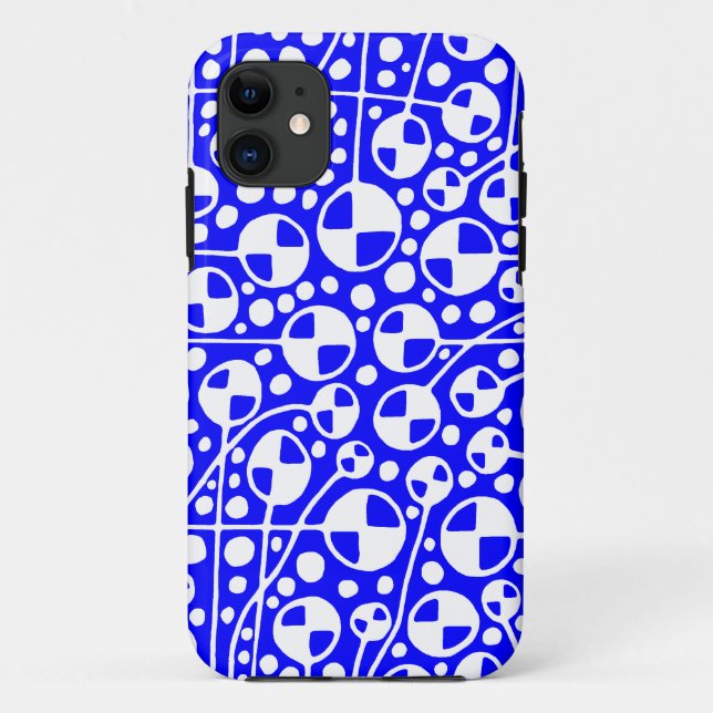 Coques Case-Mate iPhone Abstrait 130112 v5 blanc sur bleu (Dos)