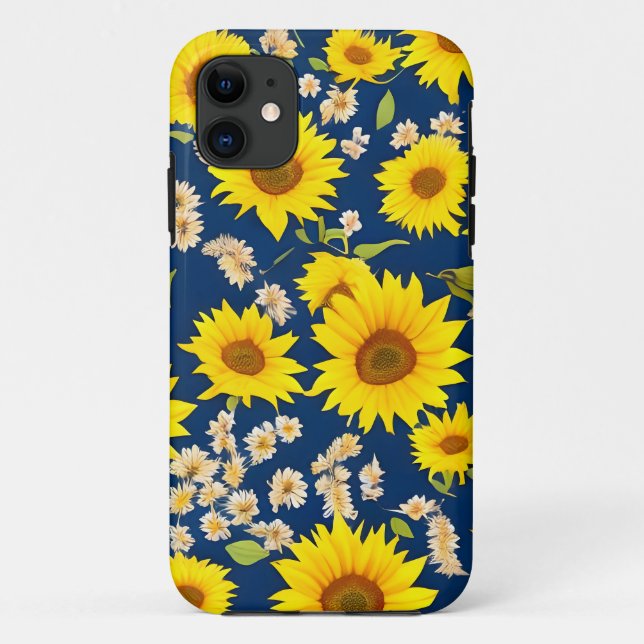 Coques Case-Mate iPhone Abstrait beau motif de tournesol (Dos)