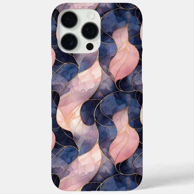 Coques Case-Mate iPhone Abstrait bleu chic (Verso)