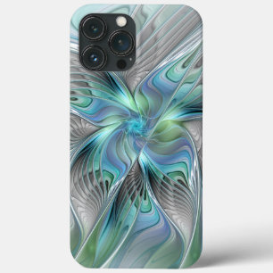 Case-Mate iPhone Case Abstrait Bleu Vert Papillon Imaginaire Fractal Art