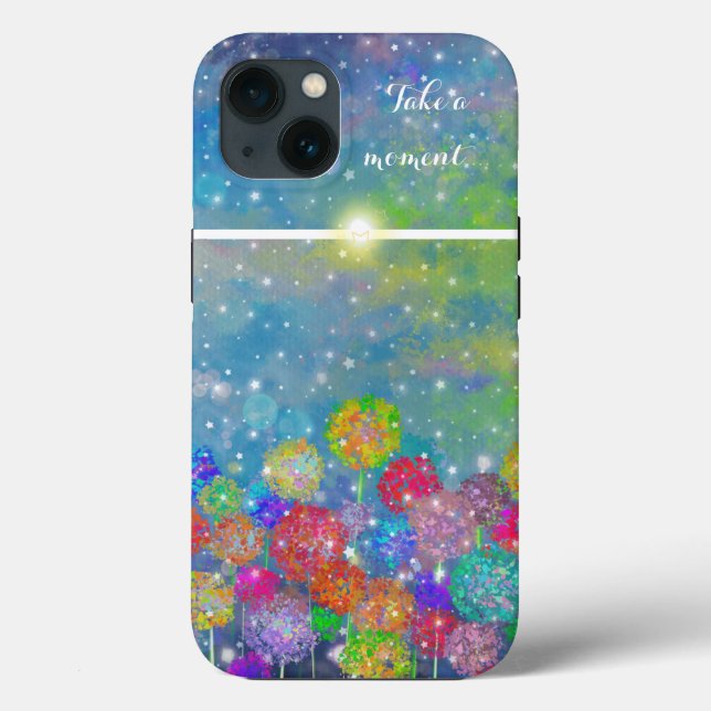 Coques Case-Mate iPhone Abstrait champ impressionniste de fleurs (Verso)