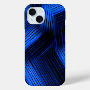 Coque Pour iPhone 15 Abstrait contemporain bleu