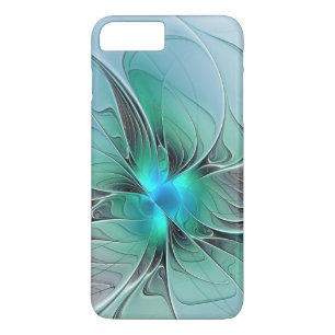 Coque Case-Mate Pour iPhone Abstrait De Bleu, Art Fractal Moderne