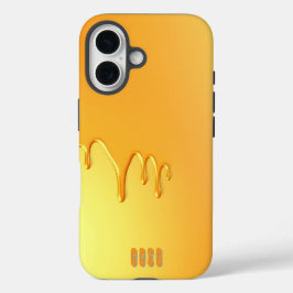 Coques iPhone 16 Abstrait de séchage de liquides d'or