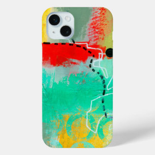 Coque iPhone 15 Mini Abstrait Elegant mixte motif de peinture coloré