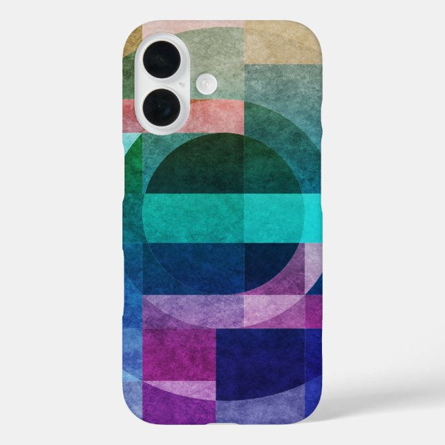 Coques Case-Mate iPhone Abstrait géométrique moderne Cercle bleu vert rose (Verso)
