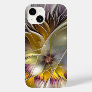 Coque Pour iPhone 14 Abstrait Imaginaire coloré Fleur moderne Fractal