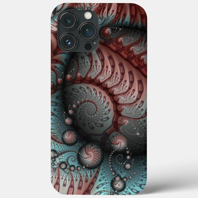 Coques Case-Mate iPhone Abstrait Imaginaire dynamique Fractal Art Brown Bl (Verso)