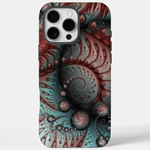 Coques iPhone 16 Pro Max Abstrait Imaginaire dynamique Fractal Art Brown Bl